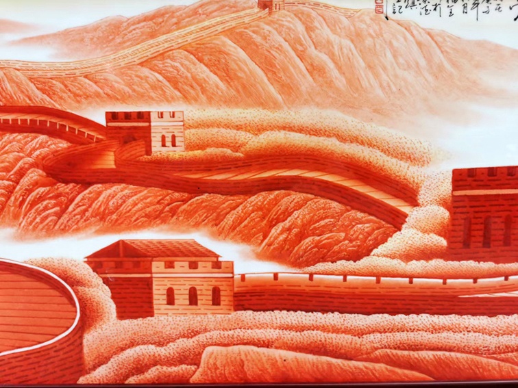 景德镇名家福全长城瓷板画（中国梦）