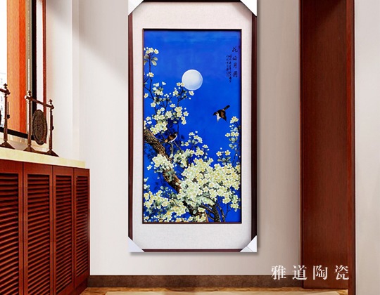 景德镇福全大师瓷板画作品（花好月圆）