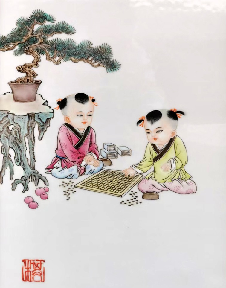 景德镇名家手绘条屏瓷板画（琴棋书画）