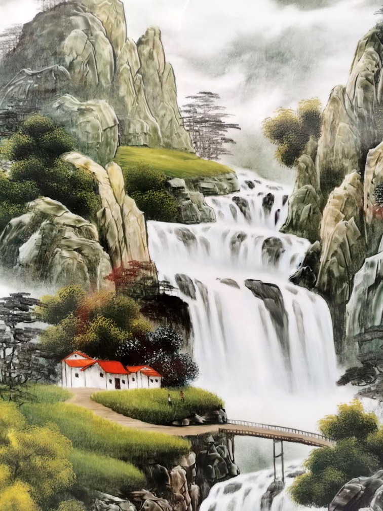 景德镇手绘山水装饰瓷板画（源远流长）