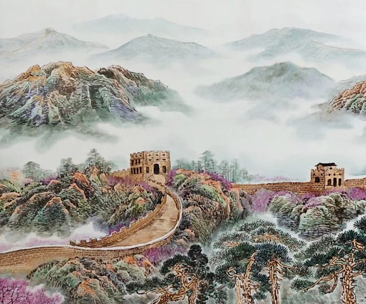 刘统富大师瓷板画作品（万里雄风）