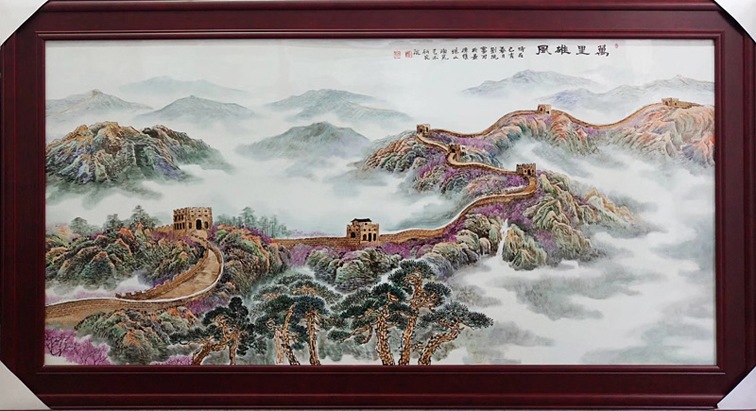 刘统富大师瓷板画作品（万里雄风）