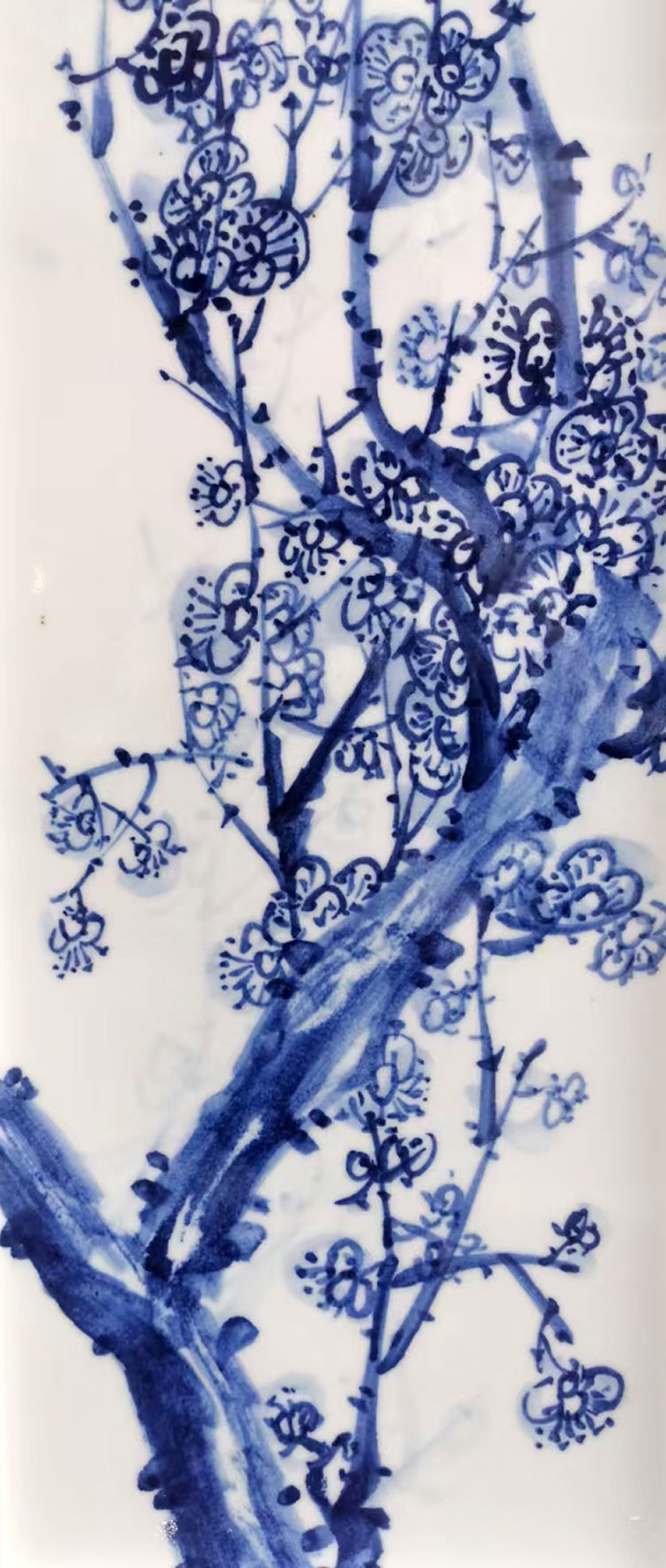 手绘青花四条屏瓷板画（梅兰竹菊）(图4)