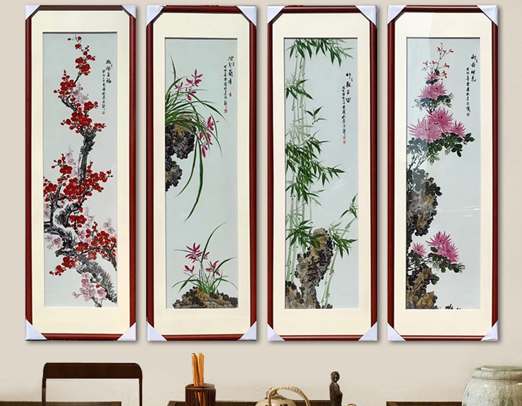 周惠胜手绘瓷板画（梅兰竹菊）