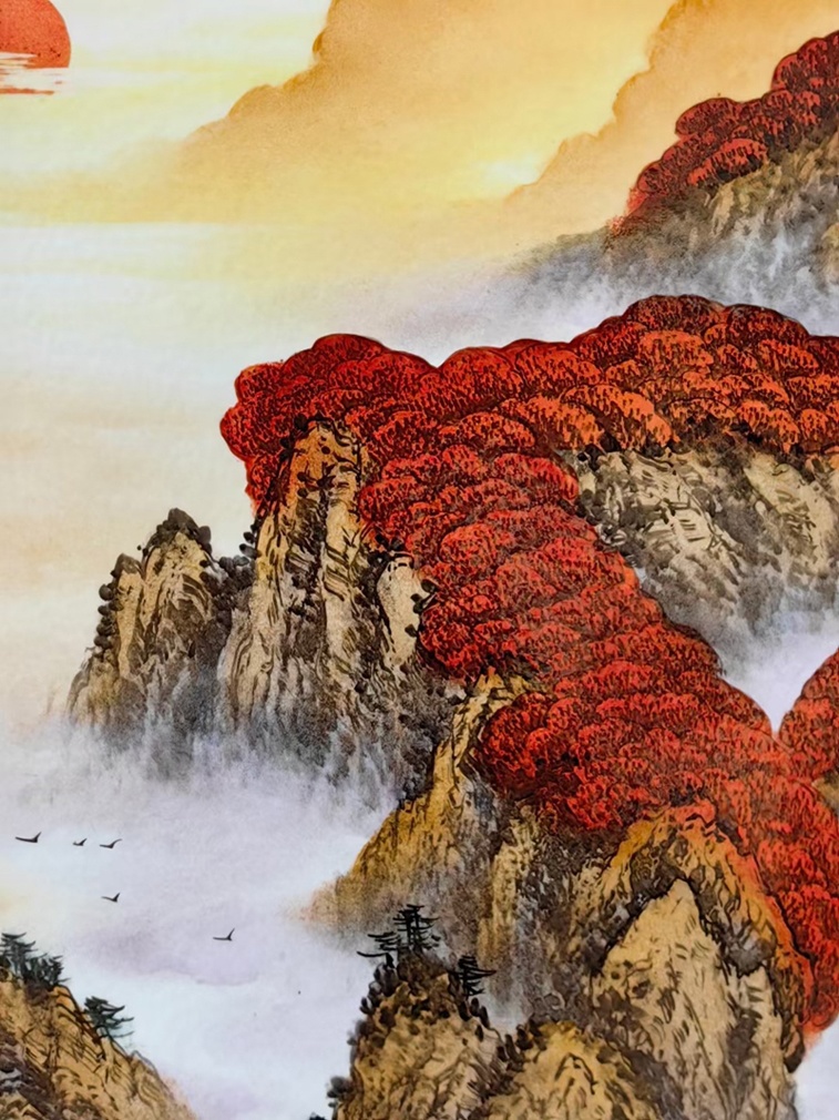 周惠胜手绘山水瓷板画（鸿运当头）(图4)