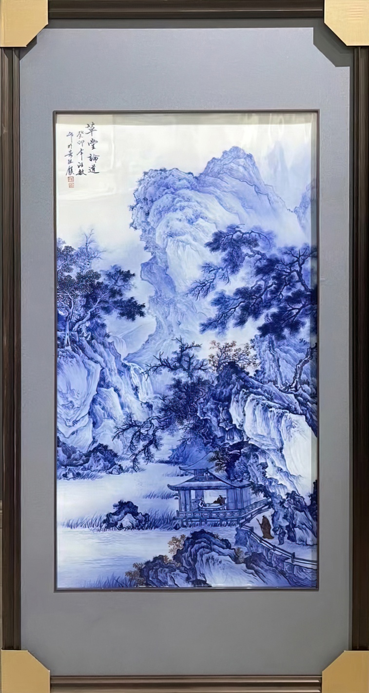 景德镇名家手绘艺术青花瓷板画(图2)