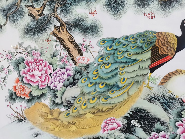 大厅装饰瓷板画（荣华富贵）(图5)