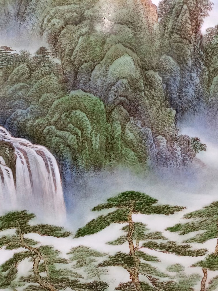 刘统富手绘客厅瓷板画（旭日东升）(图5)